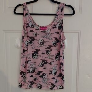 Pink Yin Yang Print Tank Top XL 2XL Westwind